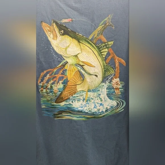 Guy Harvey Original Blue Cotton Fishing Tshirt Size XXL - Picture 3 of 5
